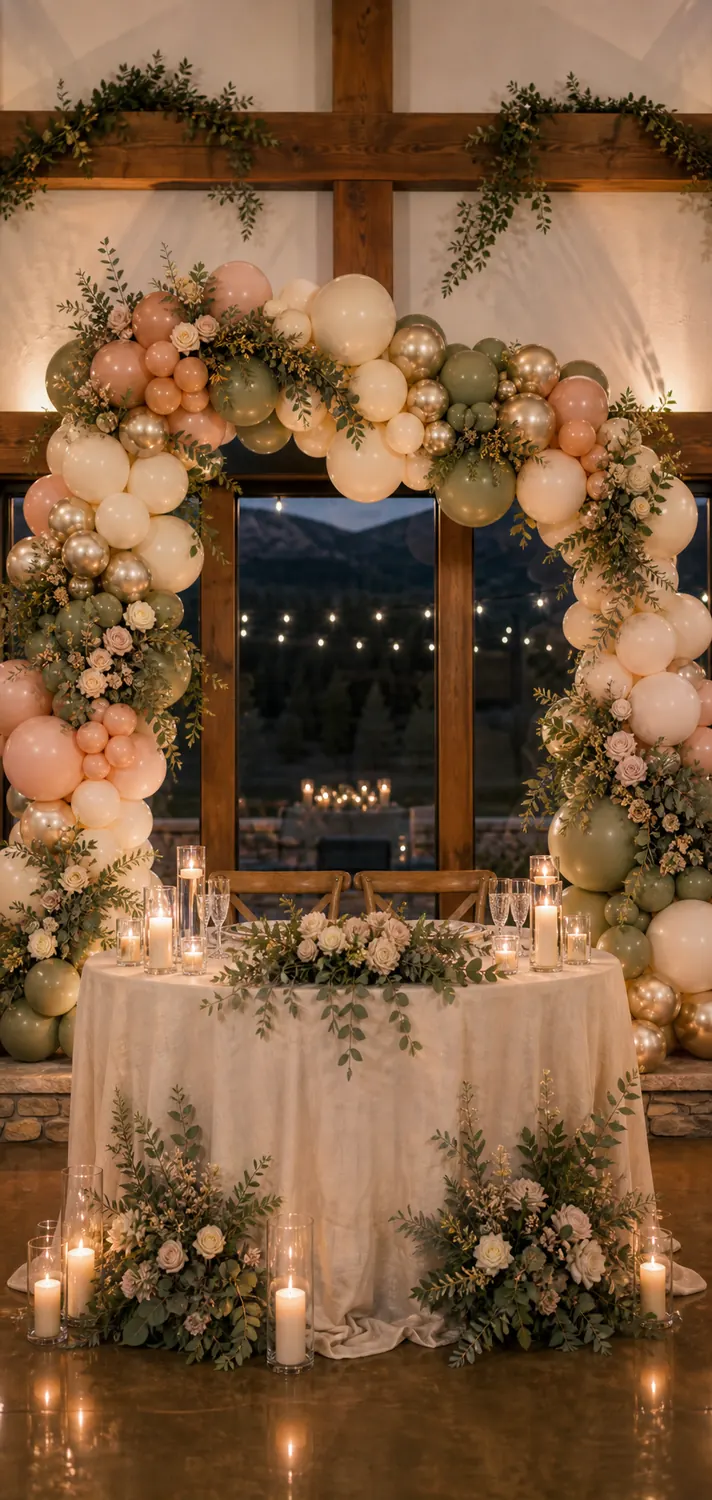 Wedding reception balloon garland